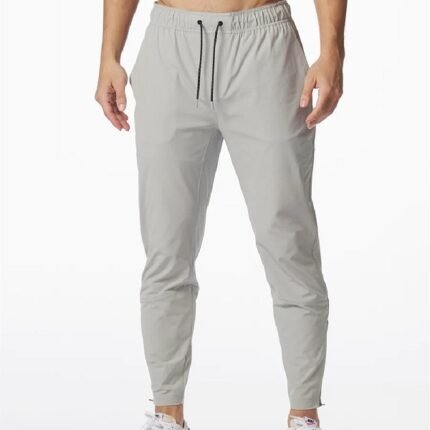 Metallic Silver Casual Stacked Golf Pants