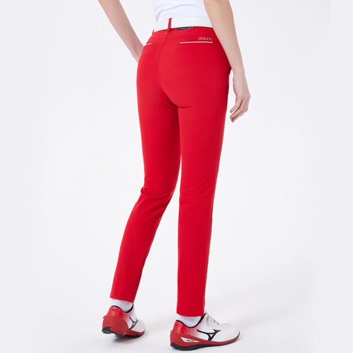 Red Stretch Ankle Lightweight Golf Pants