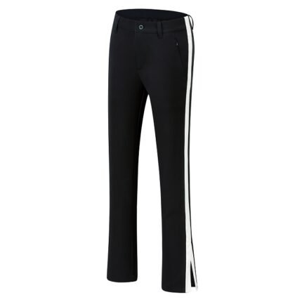 Black White Casual Nine Quarter Golf Pants